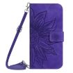 Redmi Note 14 Pro+ 5G Dark Purple Sunflower Flip Leather Case with Lanyard - 2