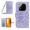 Redmi Note 14 Pro+ 5G Purple Sunflower Flip Leather Case with Lanyard - 1