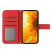 Redmi Note 14 4G Sun Flower Embossed Flip Leather Case with Lanyard - 3