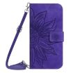 Redmi Note 14 4G EU Sunflower Embossed Flip Leather Case Dark Purple - 2