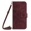 Redmi Note 14 4G EU Sunflower Embossed Flip Leather Case Wine Red - 2