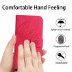 Redmi A5/Poco C71 Sunflower Embossed Flip Leather Case Rose Red - 4