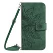 Redmi A5/Poco C71 Green Sunflower Embossed Flip Leather Case with Lanyard - 2
