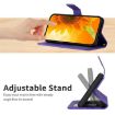 Redmi 13x Dark Purple Sun Flower Embossed Flip Leather Case with Lanyard - 6