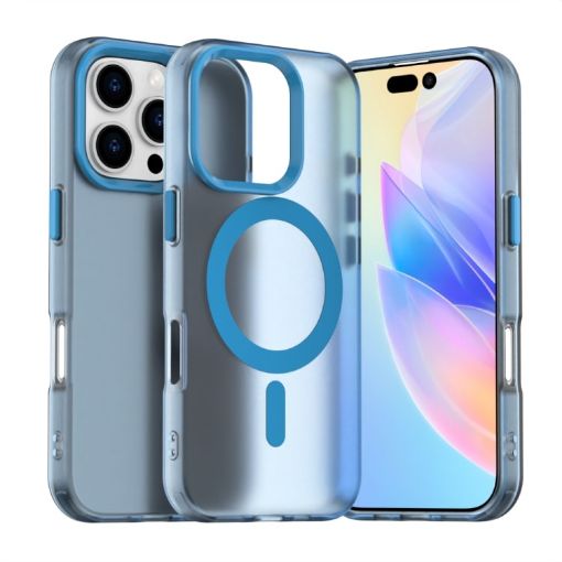 iPhone 16 Pro Candy Magsafe PC Hybrid TPU Case - Blue - 1