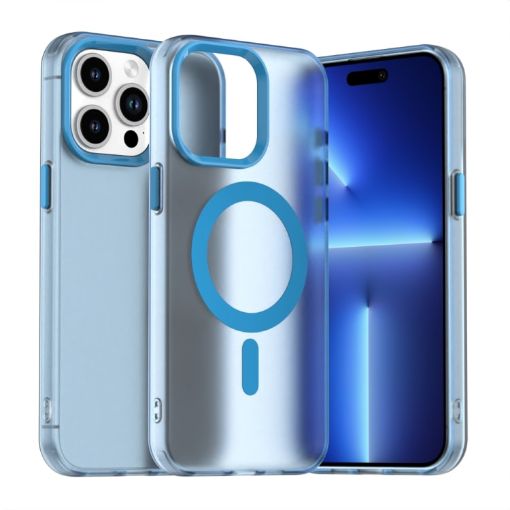 iPhone 15 Pro Candy Magsafe PC Hybrid TPU Case - Blue - 1