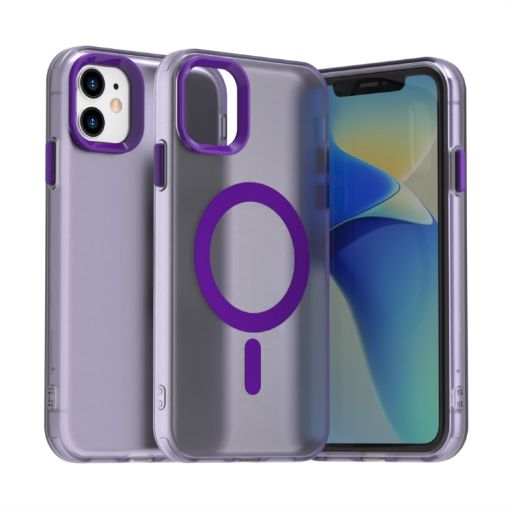 iPhone 12 Candy Magsafe PC Hybrid TPU Case - Purple - 1
