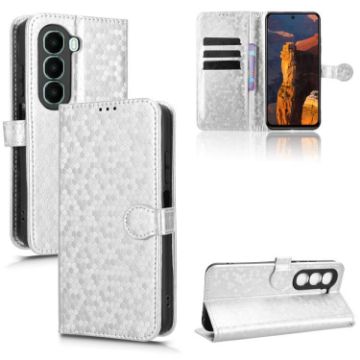 itel A95 5G Silver Honeycomb Dot Texture Leather Phone Case - 1