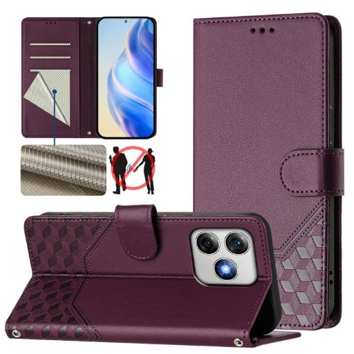 Ulefone Note 18 Ultra Violet RFID Leather Phone Case Honeycomb Design - 1