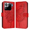 Xiaomi 15S Pro 5G Red Embossed Butterfly Leather Phone Case - 2