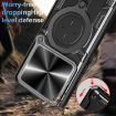Redmi K80 Blue CD Texture Sliding Camshield Magnetic Holder Case - 4