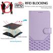 OnePlus Ace 5 Ultra RFID Leather Phone Case - Light Purple Honeycomb - 4