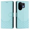 Vivo S30 Mint Green Honeycomb Embossing RFID Leather Phone Case - 2