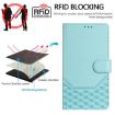 Vivo S30 Mint Green Honeycomb Embossing RFID Leather Phone Case - 4