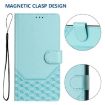 Vivo S30 Mint Green Honeycomb Embossing RFID Leather Phone Case - 5