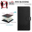 Vivo S30 Black Honeycomb Embossing RFID Leather Phone Case - 4