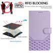 Xiaomi 14 Ultra 5G Light Purple RFID Leather Phone Case - Honeycomb Design - 4