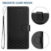Realme 14 5G/14T 5G Honeycomb RFID Leather Phone Case - Black - 5
