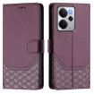 Realme 14 5G/14T 5G Violet RFID Leather Phone Case - Honeycomb Design - 2