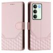 Realme 14x/V70/C75 5G Pink Honeycomb RFID Leather Phone Case - 2