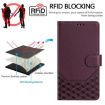 Realme 14x/V70/C75 5G Violet RFID Leather Phone Case - Honeycomb Design - 4