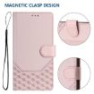 OPPO A5x 5G/4G Global Pink Honeycomb RFID Leather Phone Case - 5