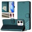 OPPO A5x 5G/4G Honeycomb RFID Leather Case - Peacock Green - 1