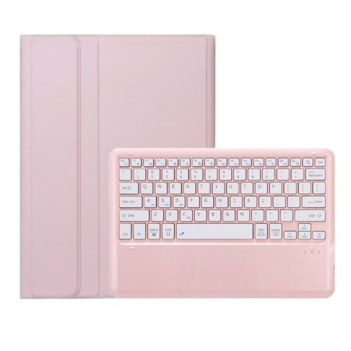 Huawei MatePad Pro 12.2 Pink White Bluetooth Keyboard Leather Case - 1