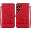 Tecno Camon 40 Pro 4G Red RFID Leather Phone Case - Cute Cats Design - 1