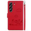 Tecno Camon 40 Pro 4G Red RFID Leather Phone Case - Cute Cats Design - 3