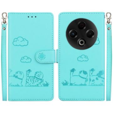 Tecno Spark 30 4G Green Cute Cats RFID Leather Phone Case - 1