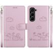 Infinix Hot 50 Pro 4G Rose Gold Cute Cats RFID Leather Phone Case - 1