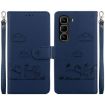 Infinix Hot 50 Pro+ 4G Blue RFID Leather Phone Case with Cute Cats - 1