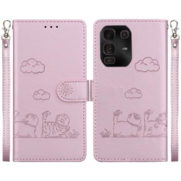 Infinix Note 50 Pro+ Rose Gold Cute Cats RFID Leather Phone Case - 1