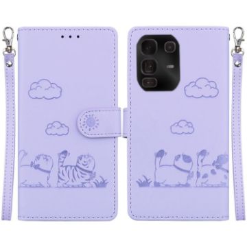 Infinix Note 50 Pro+ Purple Cute Cats RFID Leather Phone Case - 1