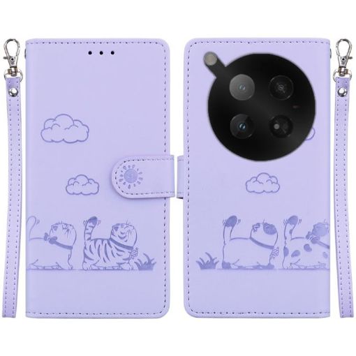 Infinix Zero 40 4G/5G Purple Cute Cats RFID Leather Phone Case - 1