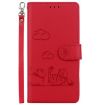 Infinix Zero 40 4G/5G Red RFID Leather Phone Case with Cute Cats Design - 2