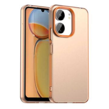 Redmi 13R 5G Shockproof Phone Case - Candy PC Hybrid TPU, Orange - 1