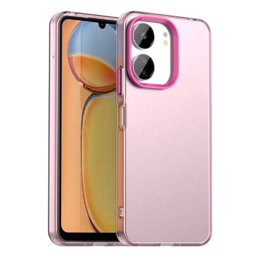 Red Shockproof Phone Case for Redmi 13R 5G - Candy PC Hybrid TPU - 1