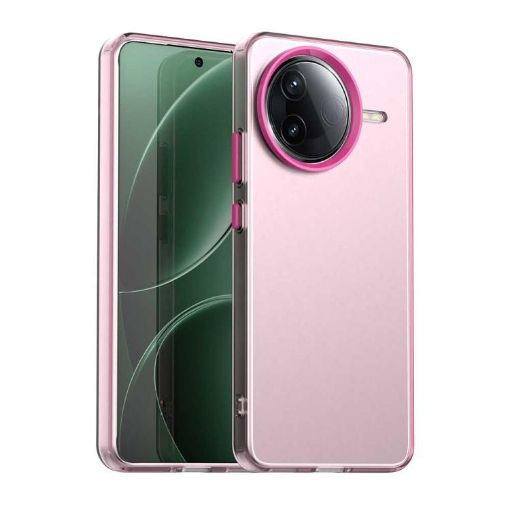 Red Shockproof Phone Case for Redmi K80/Xiaomi Poco F7 Pro - Candy PC Hybrid TPU - 1