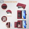 ZTE Blade A52 Lite Dark Red Leather Wallet Phone Case with Multi-Card Slots - 5