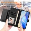 Realme 14/14T 5G Black Leather Wallet Phone Case with Multi-Card Slots - 4