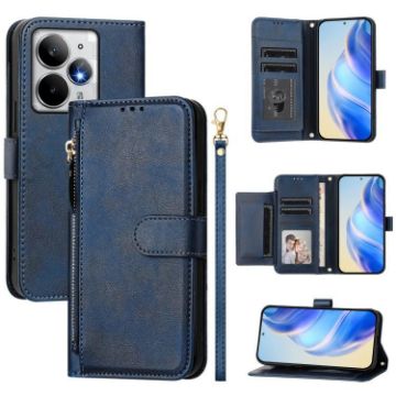 Realme Neo7 Turbo Leather Phone Case with Multi-Card Slots - Blue - 1