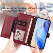 Realme Neo7 Turbo Dark Red Leather Phone Case with Multi-Card Slots - 4