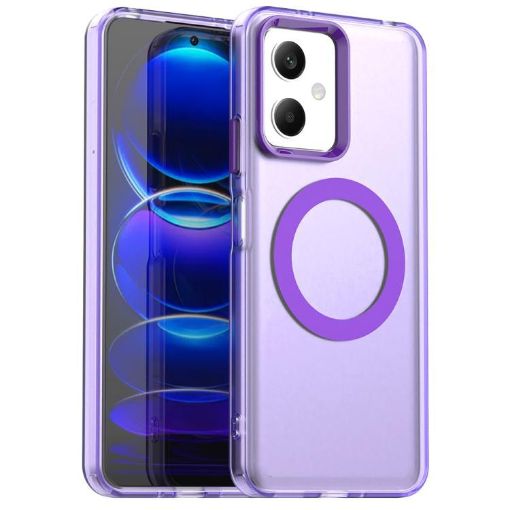 Redmi Note 12 5G/Poco X5 Purple Magsafe Hybrid TPU Phone Case - 1