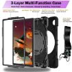 Samsung Galaxy Tab A8 Case with Bat Hand Grip Turntable Stand - Black - 3