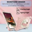 Samsung Galaxy Tab A8 Pink White Bat Hand Grip Turntable Stand Case - 4