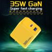 M167 PD 35W Type-C & USB QC 3.0 Fast Charger EU Plug - Yellow - 2