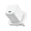 JOYROOM JR-TCG15 30W GaN USB-C Mini Charger, UK Plug, White - 1