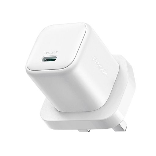 JOYROOM JR-TCG15 30W GaN USB-C Mini Charger, UK Plug, White - 1